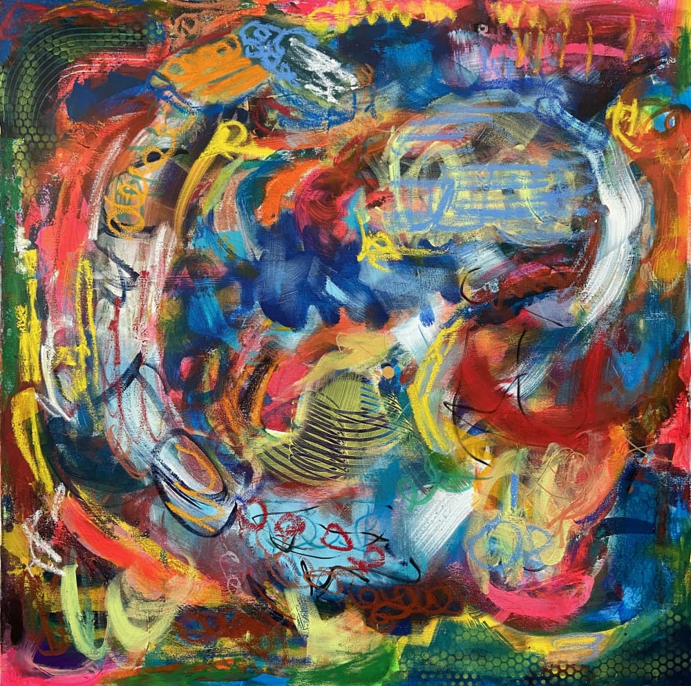 Vibrant Dynamic Abstract by Irene Chua — canvas wall art