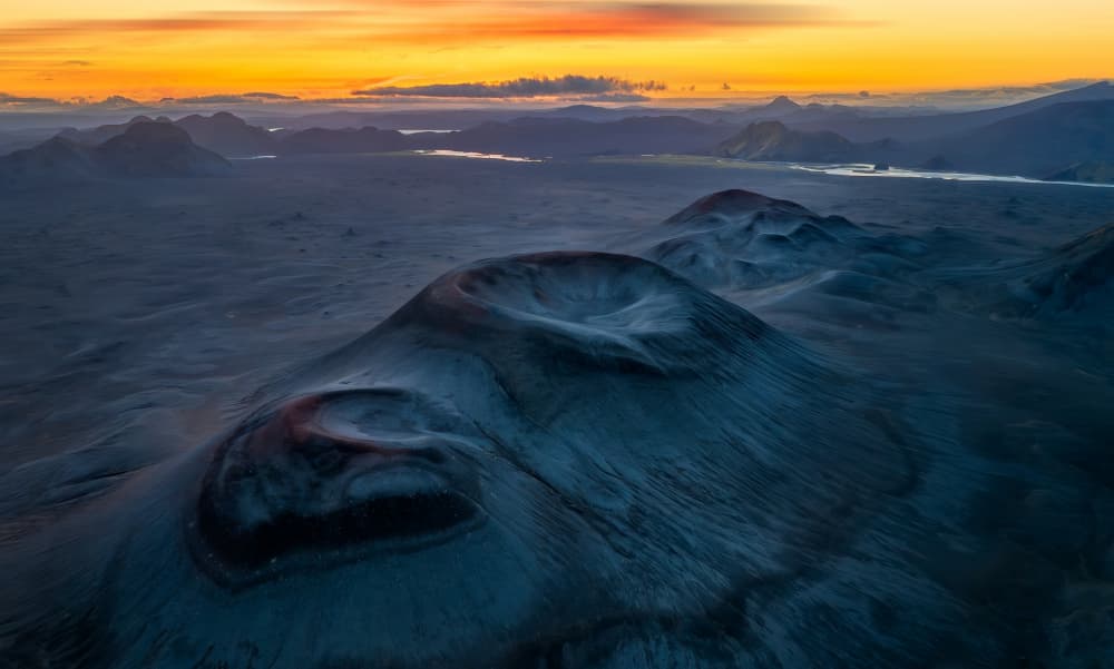 Volcanic Sunset Landscape by James Bian — canvas wall art