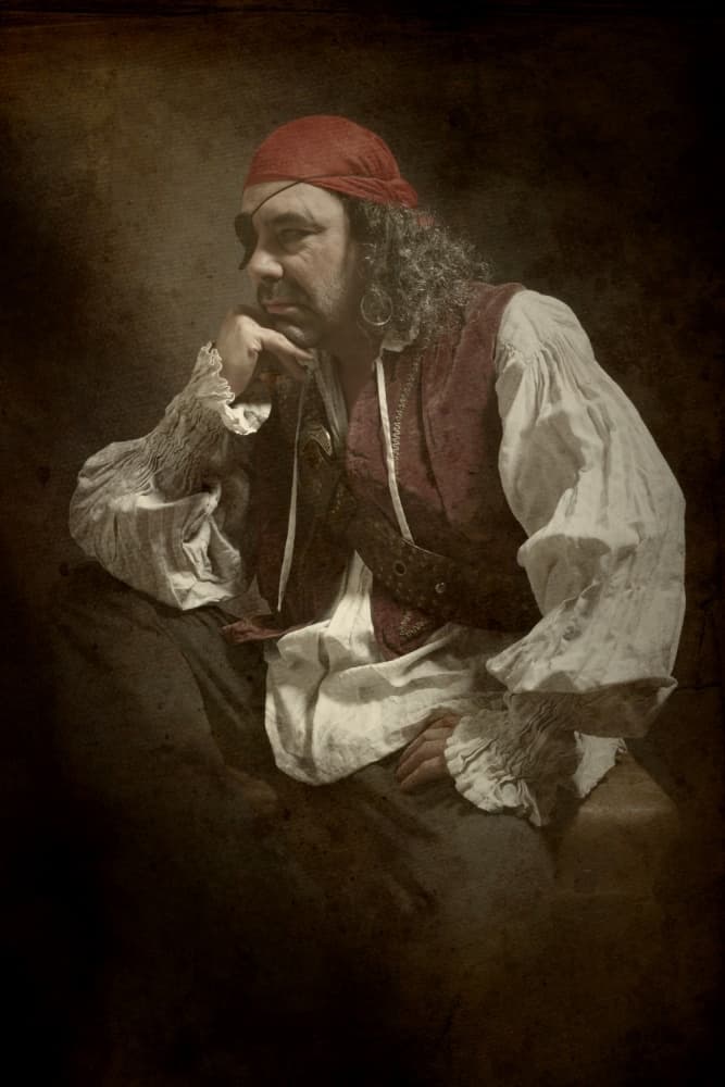 Pensive Pirate Portrait by Olga Mest — canvas wall art