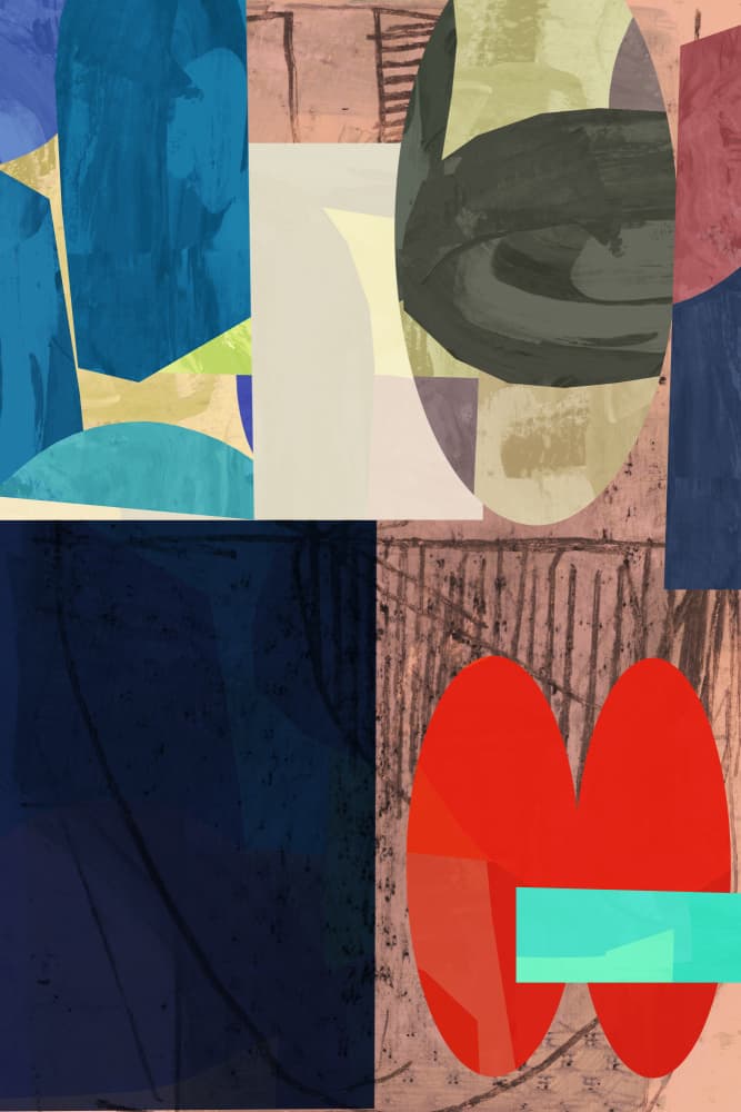 Vibrant Layered Shapes by cartissi — canvas wall art