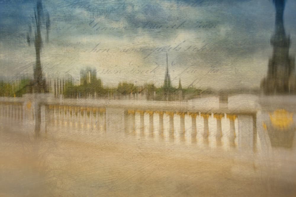 Romantic Paris Bridge by Anette Ohlendorf — canvas wall art