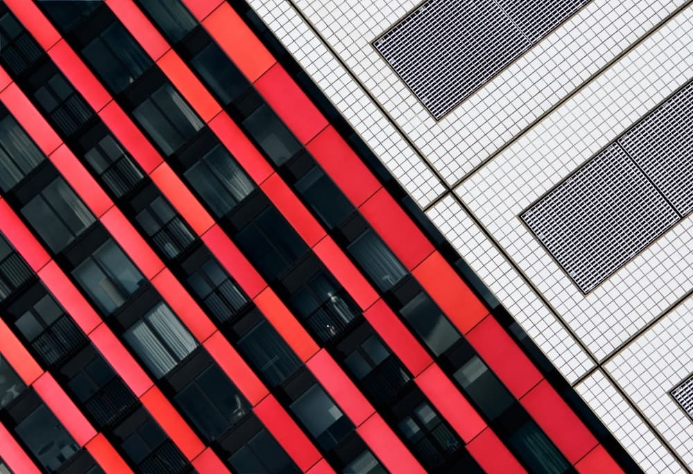 Red and White Architecture by Greetje van Son — canvas wall art