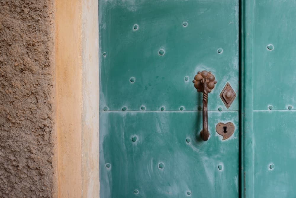 Ornate Green Door Handle by Lotte Grønkjær — canvas wall art