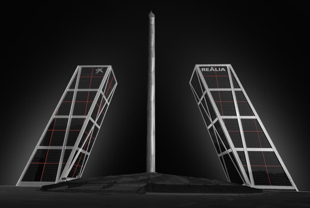 Leaning Skyscrapers Madrid by Rodrigo Núñez Buj — canvas wall art