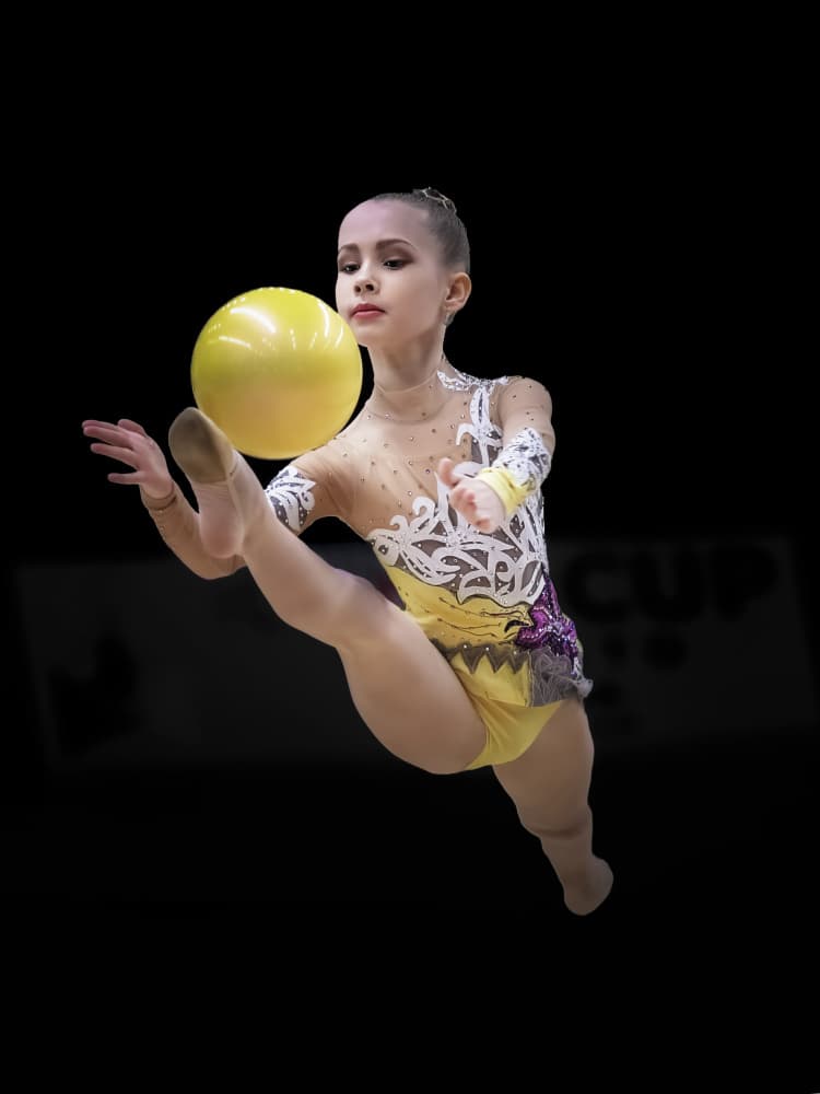 Graceful Gymnast Jump by Alex Lu — canvas wall art