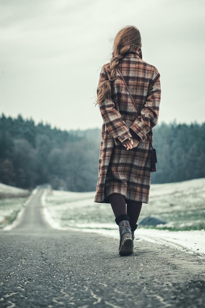 Solitary Winter Walk by Magdalena Russocka — canvas wall art
