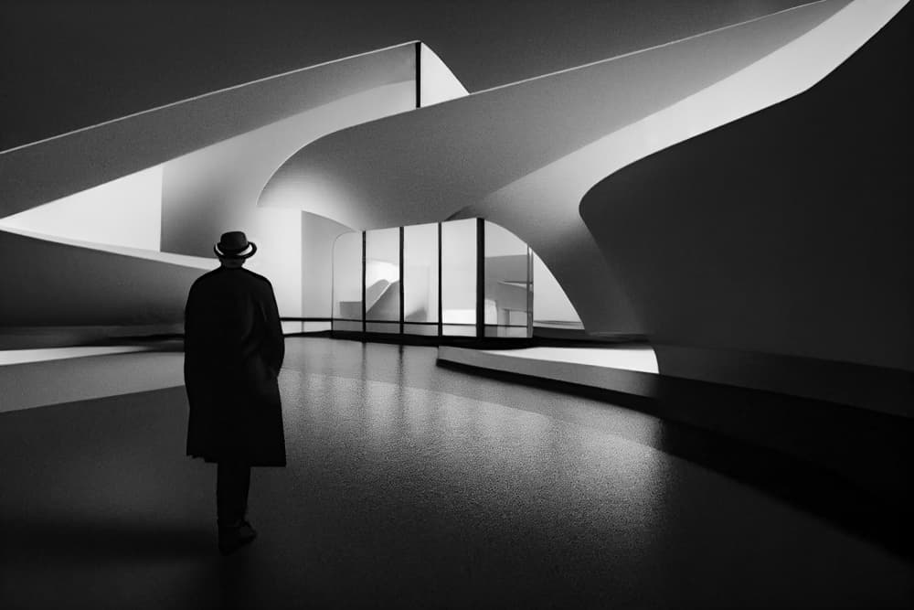 Noir Man Modern Hall by Luc Stalmans — canvas wall art