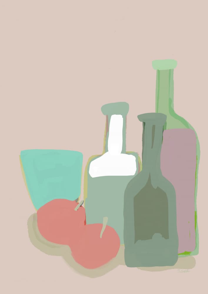 Abstract Bottles Still Life by Sharyn Bursic — canvas wall art