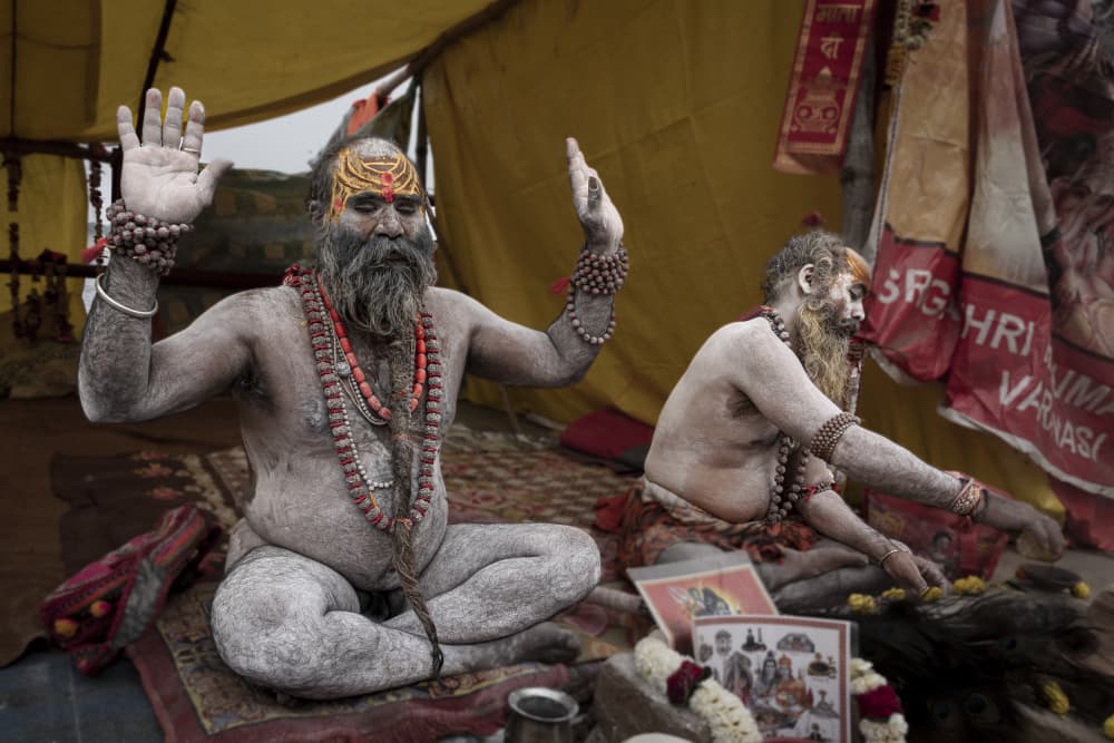Indian Holy Men Ritual by Elena Molina — canvas wall art