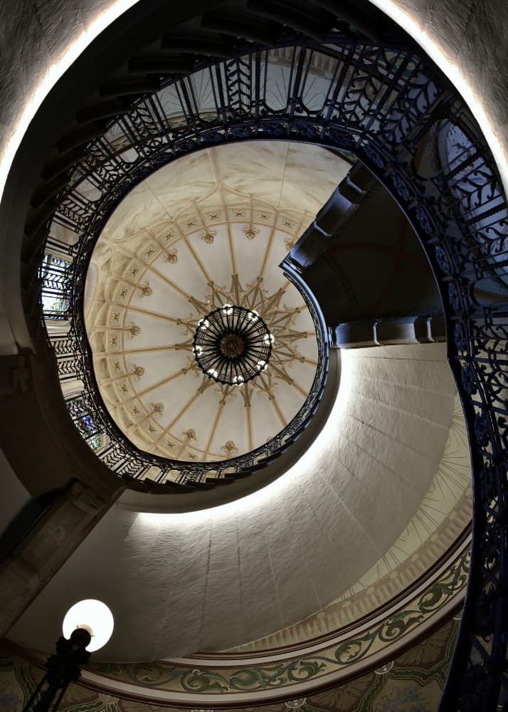 Ornate Spiral Staircase by Jorge Pimenta — canvas wall art