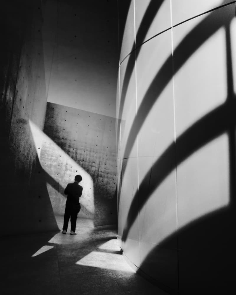 Lone Man Geometric Shadows by Wanjae Choi — canvas wall art