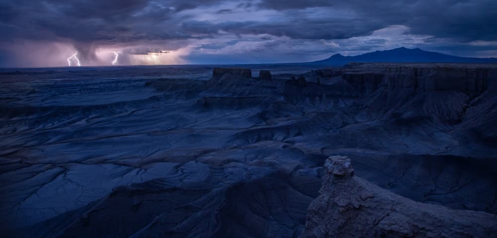 Dramatic Desert Lightning by April Xie — canvas wall art