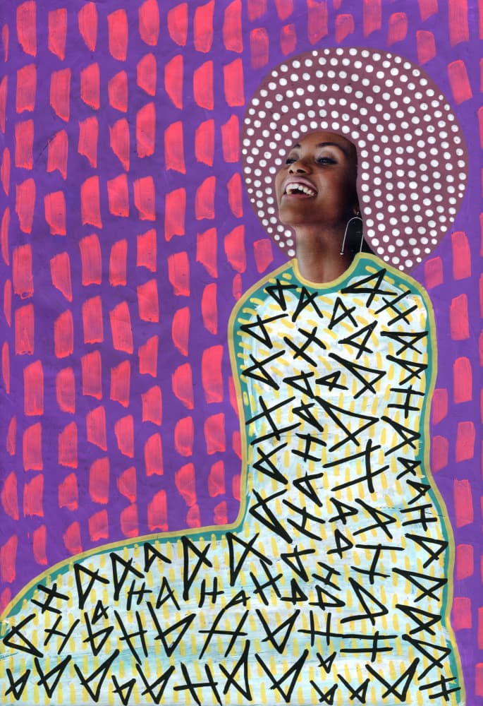 Joyful Afro Woman by Naomi Vona — canvas wall art