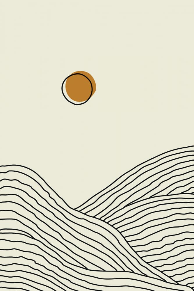 Minimalist Mountain Sun by jay stanley — canvas wall art