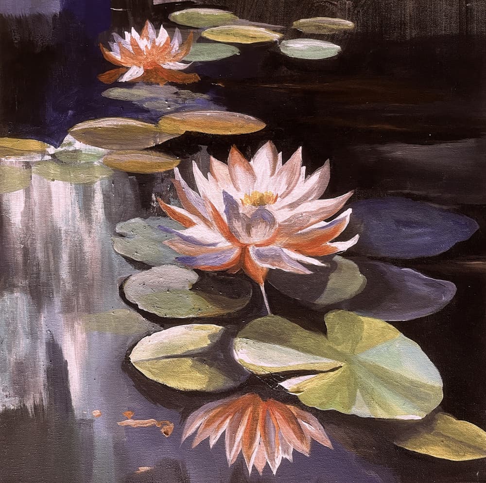Tranquil Water Lilies by Santhosh ch — canvas wall art