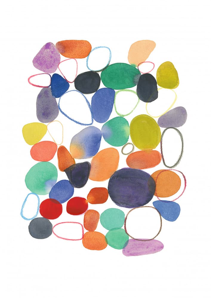 Colorful Watercolor Shapes by Louise van Terheijden — canvas wall art