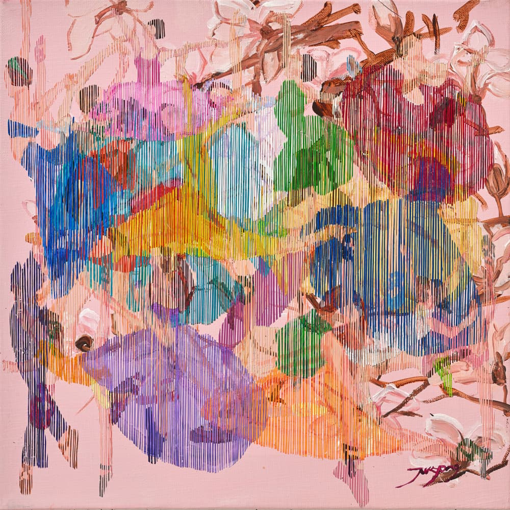 Vibrant Magnolia Strokes by Jukyong Park — canvas wall art