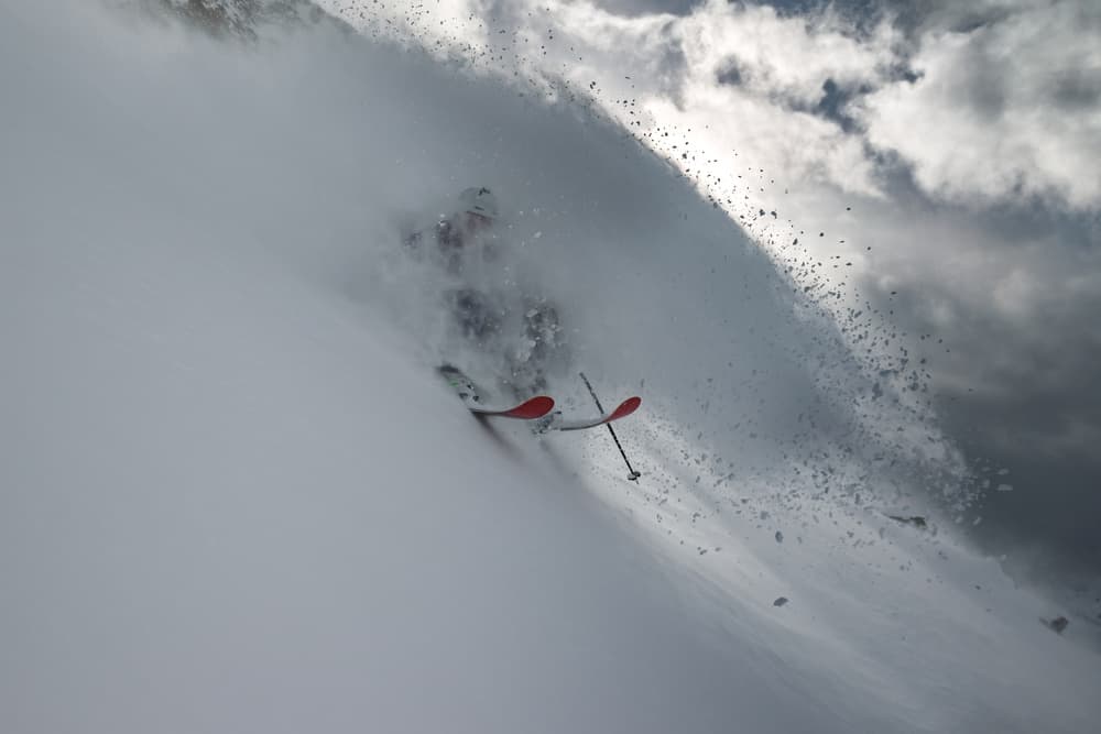 Deep Powder Skiing by Jakob Sanne — canvas wall art