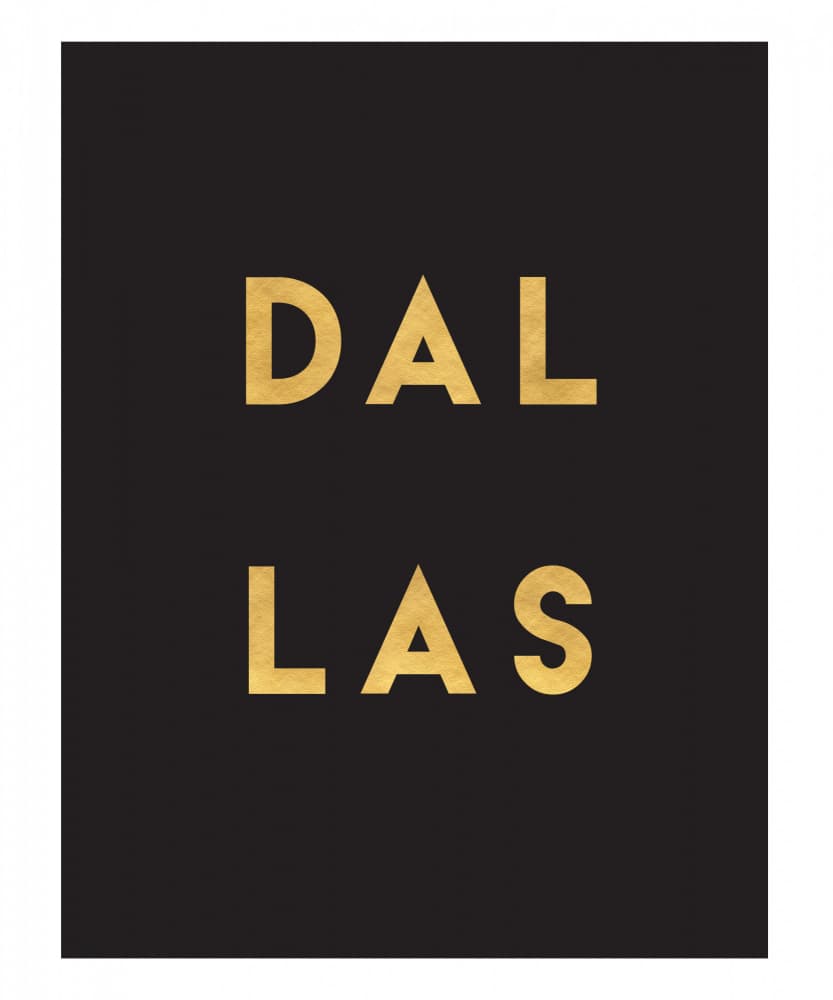 Dallas Gold Text by Emiliano Deificus — canvas wall art