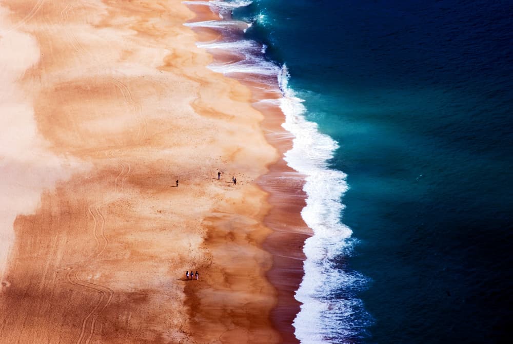 Aerial Beach Ocean View by Caroline Bomers — canvas wall art