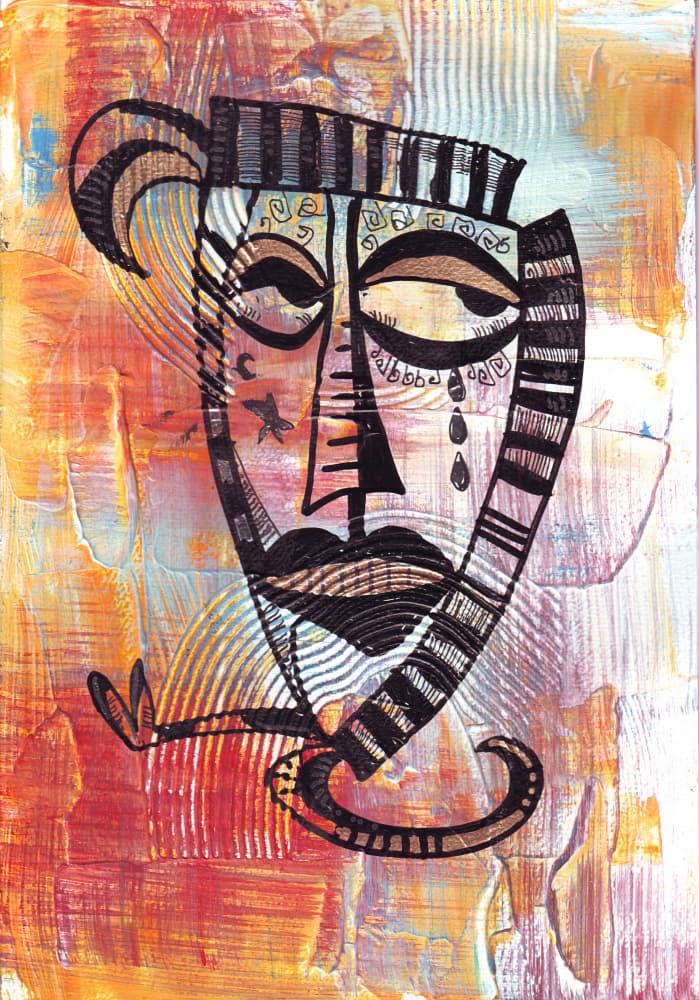 Crying Abstract Face by Rafal Kulik — canvas wall art