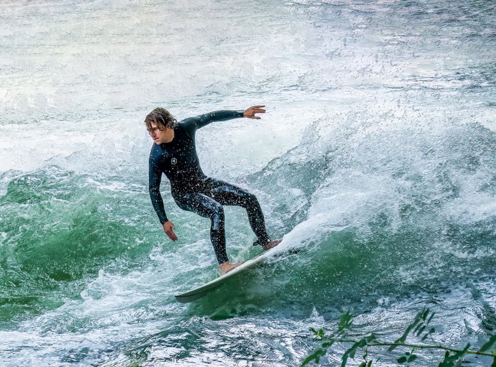 Dynamic River Surfing by Hal Li — canvas wall art