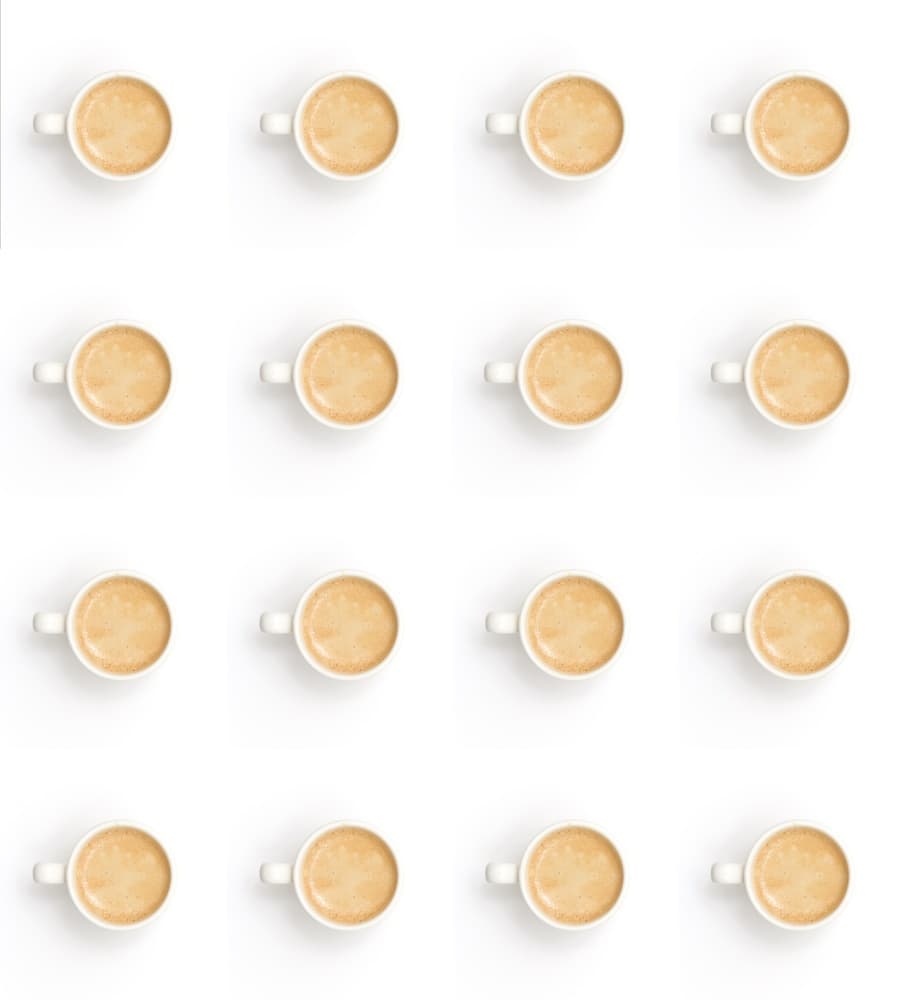 Coffee Cups Grid Pattern by Sarah Saratonina — canvas wall art