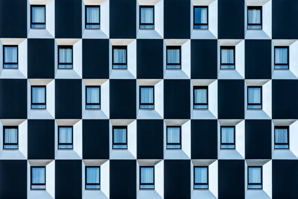 Striking Geometric Facade by Dieter Reichelt — canvas wall art