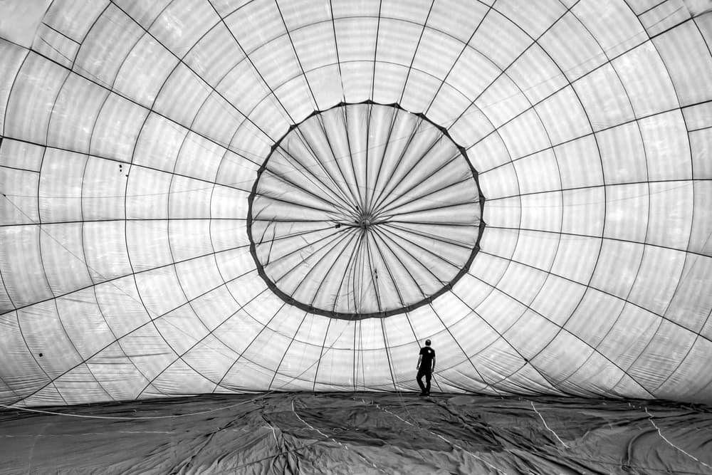 Man Inside Hot Air Balloon by Zühdü Bilgin — canvas wall art
