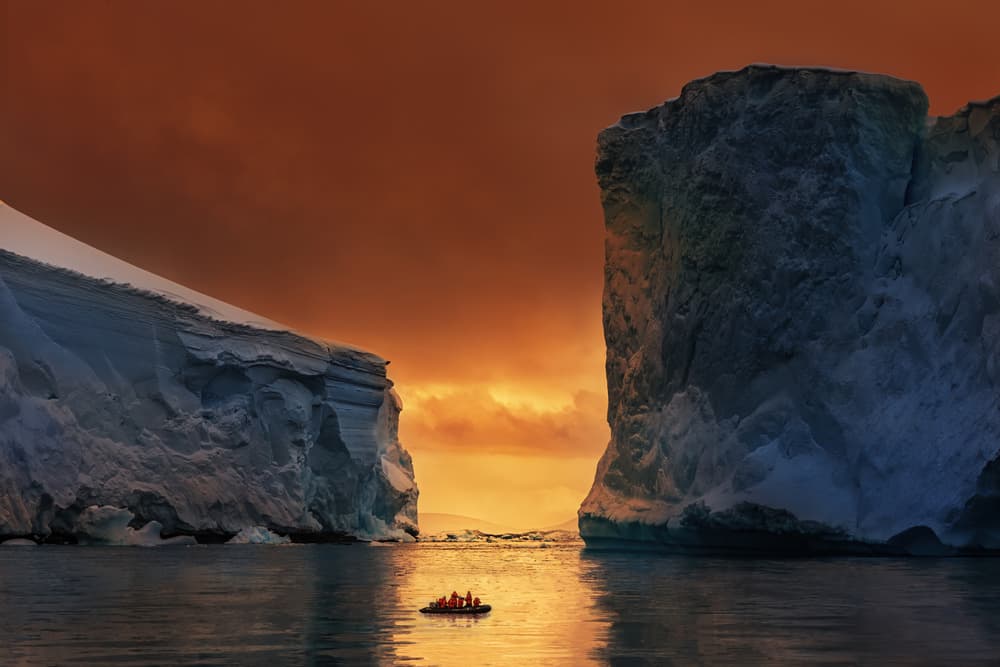 Iceberg Sunset Expedition by James Cai — canvas wall art