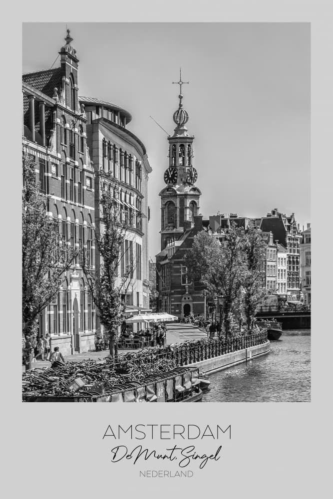 Amsterdam Canal Tower View by Melanie Viola — canvas wall art