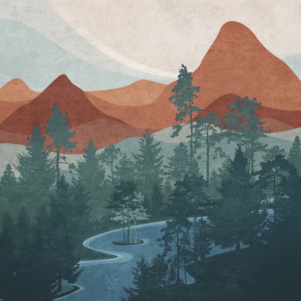 Crimson Peaks Serenity by Emel Tunaboylu — canvas wall art