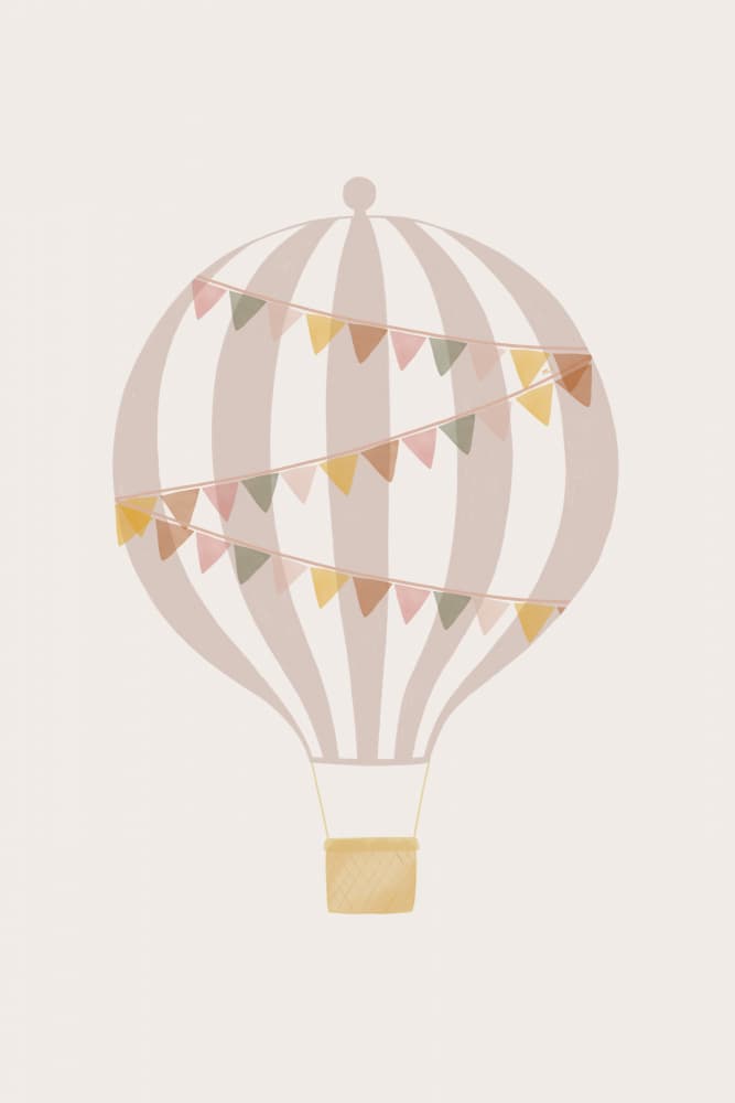 Whimsical Hot Air Balloon by Menina Lisboa — canvas wall art