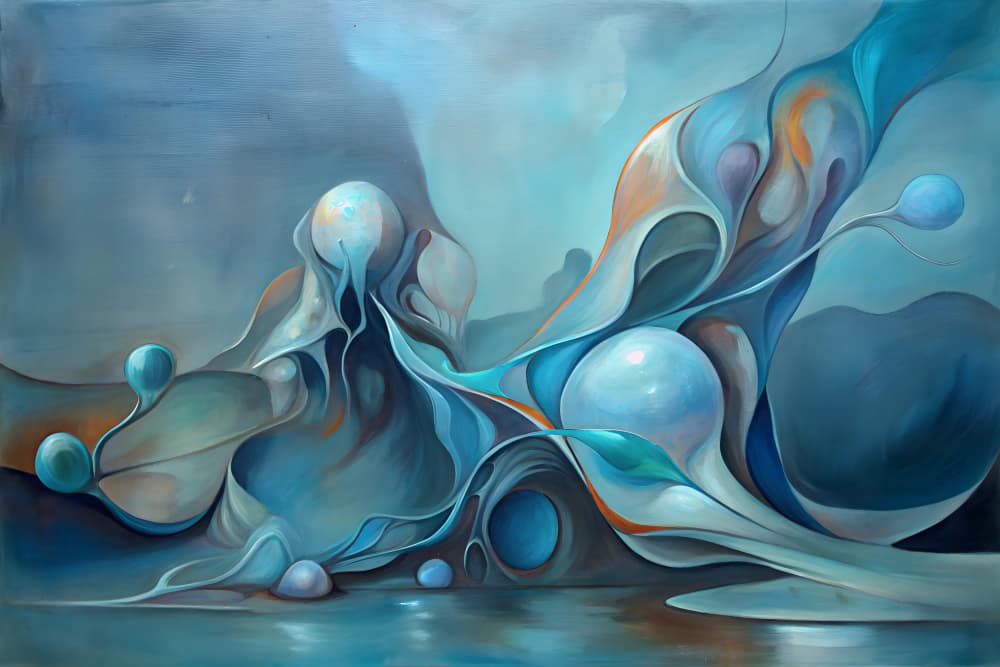 Luminous Blue Abstract by Miguel Bruzual — canvas wall art