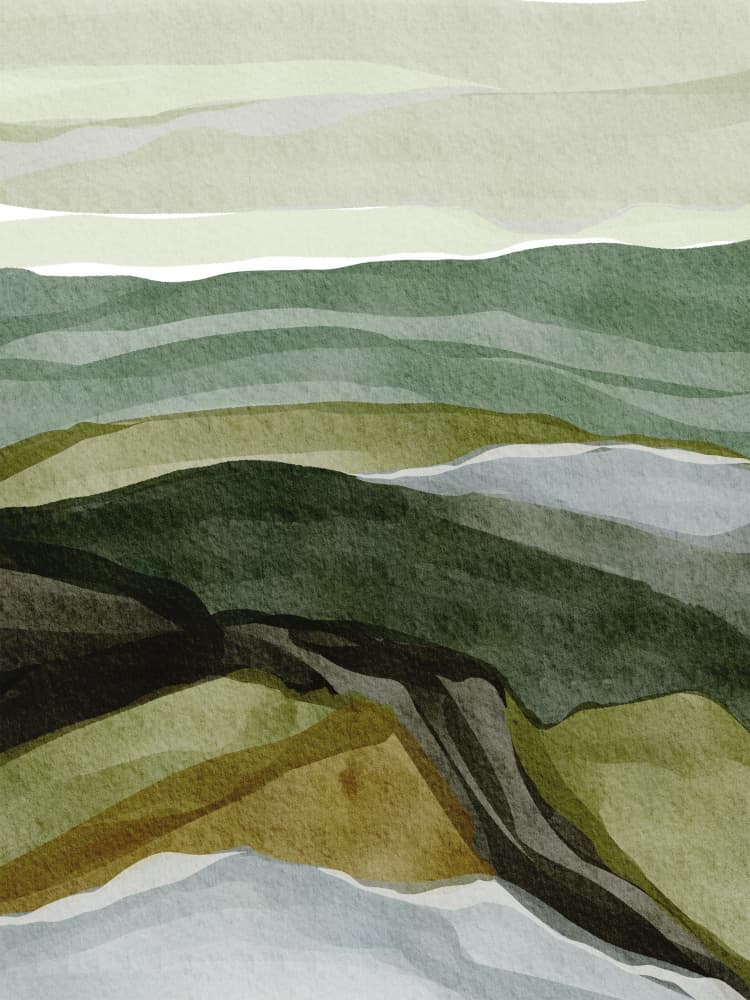 Serene Green Landscape by Nikita Jariwala — canvas wall art