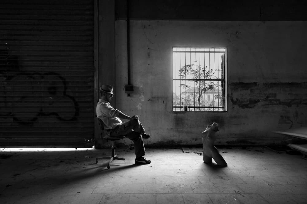 Thoughtful Man by Window by Carlo Ferrara — canvas wall art