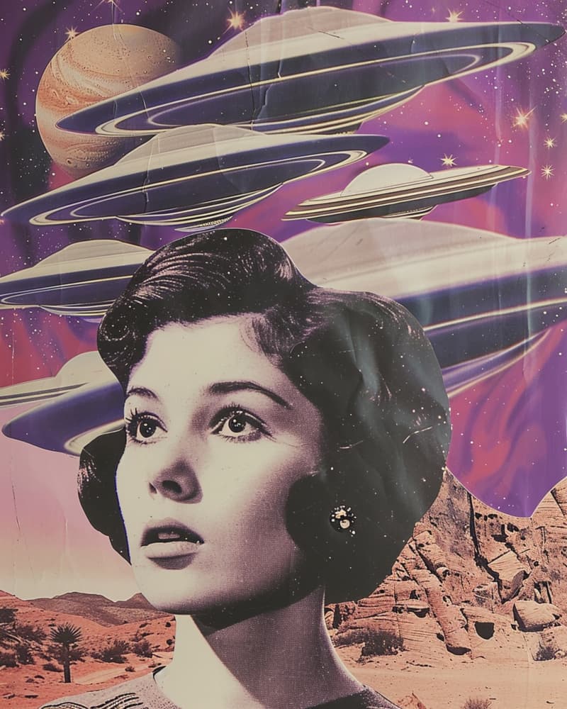 Desert Woman Alien Encounter by Samantha Hearn — canvas wall art