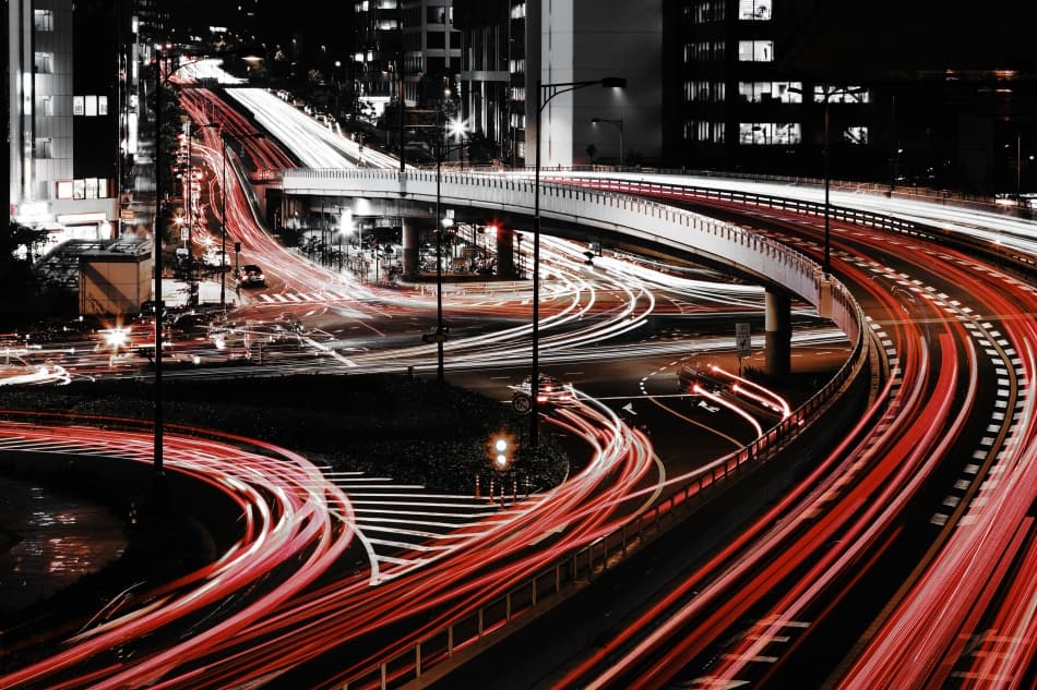 City Night Trails by Shigehiro Ono — canvas wall art