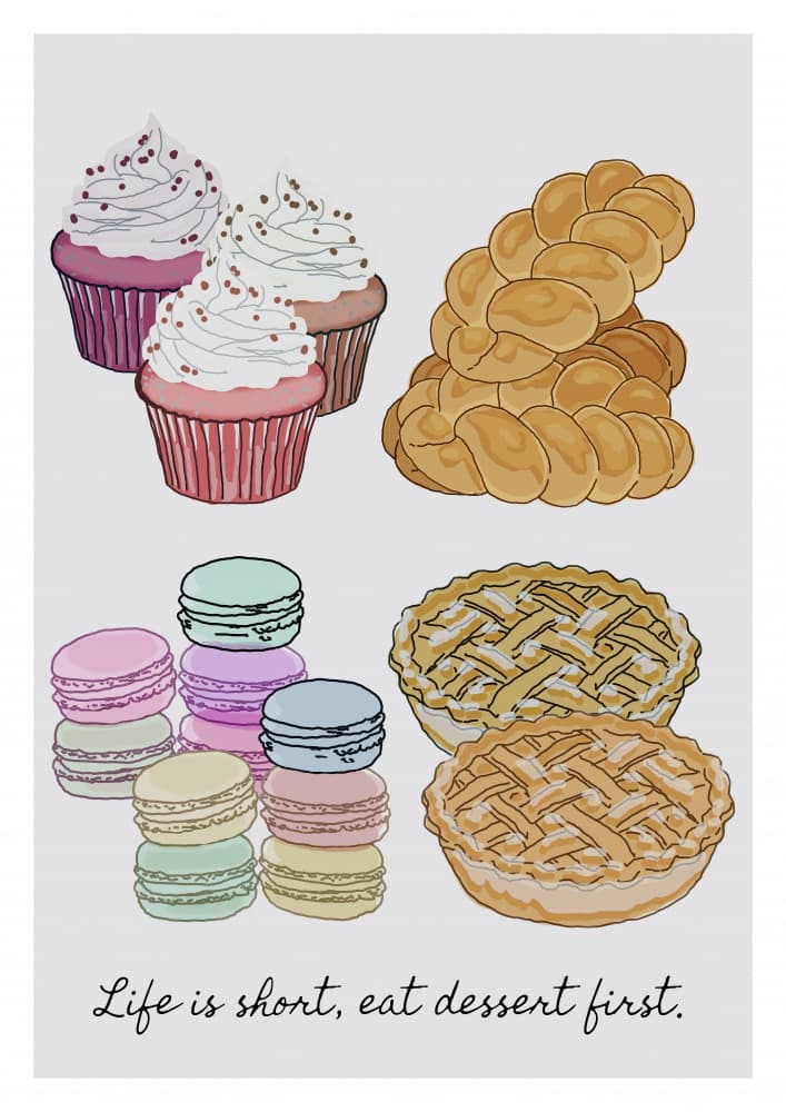 Eat Dessert First by casa cartissi — canvas wall art