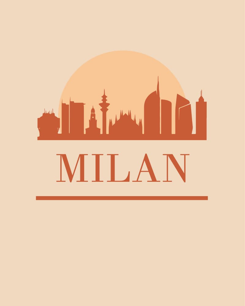 Milan City Silhouette by Emiliano Deificus — canvas wall art