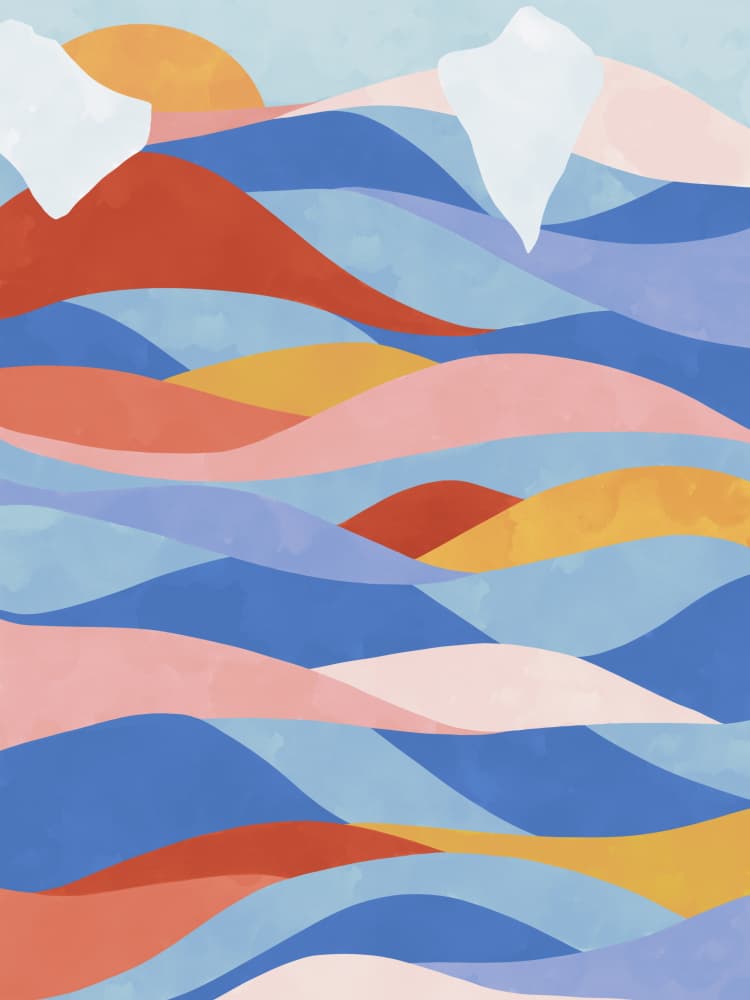 Colorful Abstract Waves by Ceyda Alasar — canvas wall art