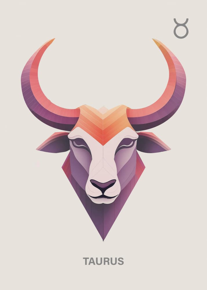 Geometric Taurus Bull by Paperago — canvas wall art