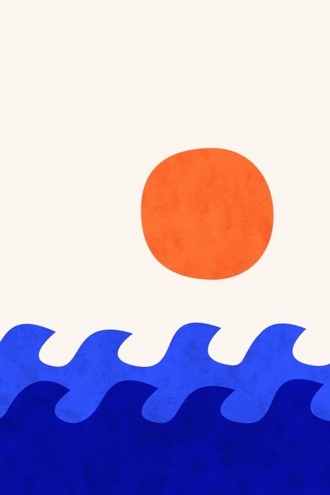Orange Sun Waves by Karen Menzenbach — canvas wall art