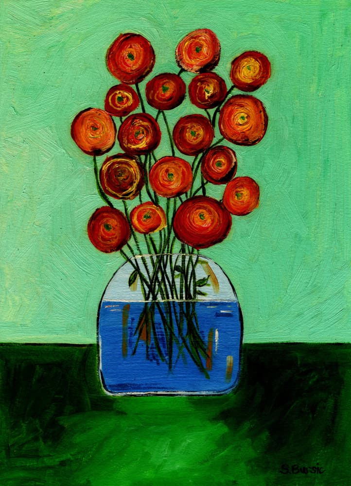 Vibrant Floral Still Life by Sharyn Bursic — canvas wall art