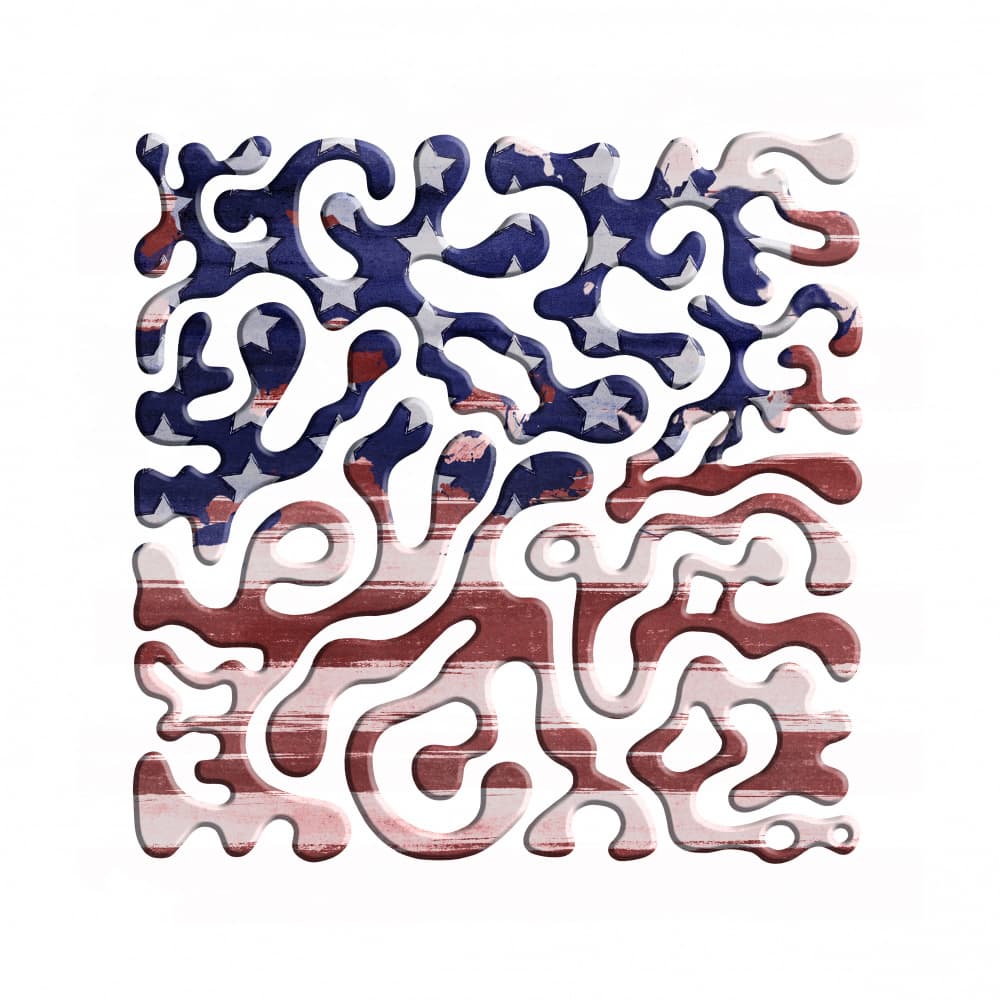 Fluid American Flag by Melanie Viola — canvas wall art