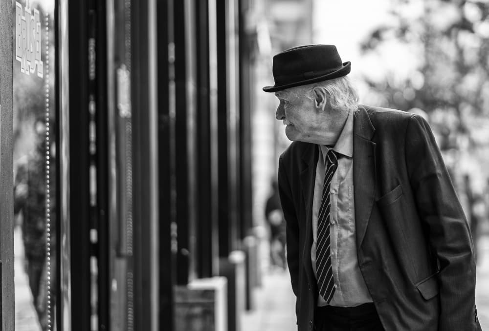 Street Gentleman Watching by Dan Mărășescu — canvas wall art