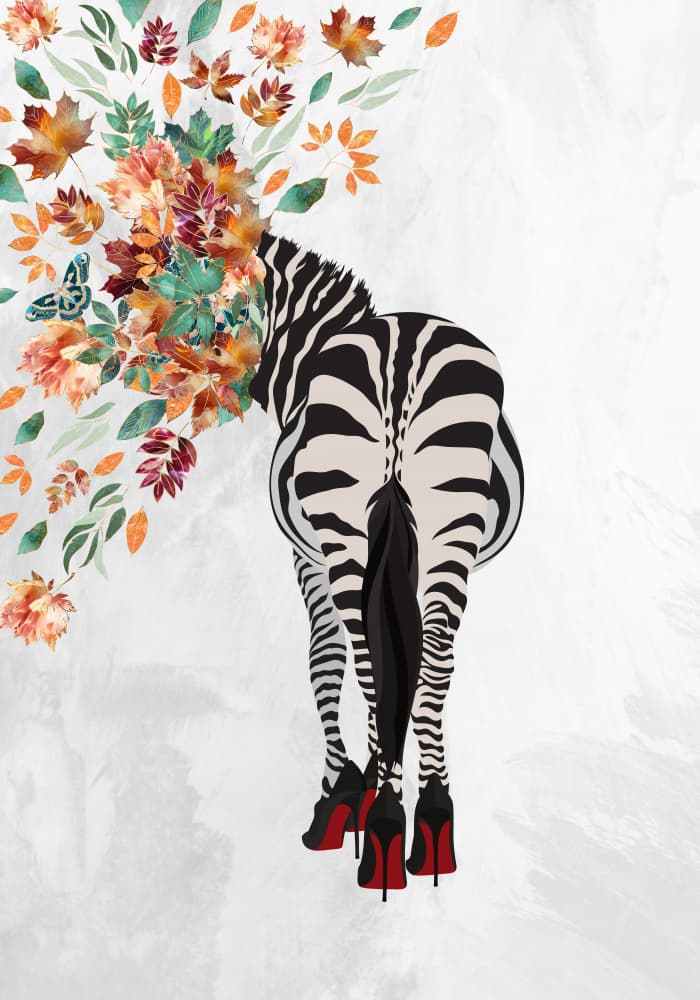 Autumn Zebra Fashion by Sarah Manovski — canvas wall art