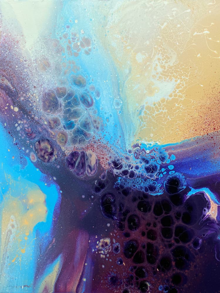 Cosmic Blue Cells by Alyson Storms — canvas wall art