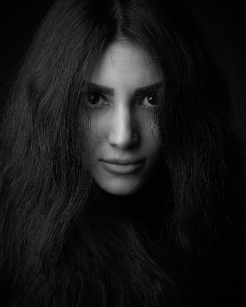 Captivating Dark Haired Gaze by Mehdi Mokhtari — canvas wall art