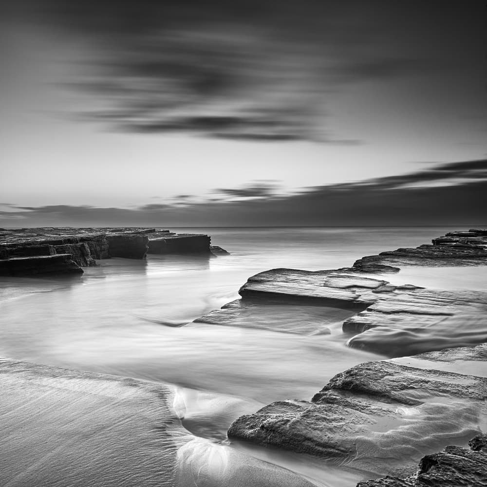 Misty Ocean Shore by Ming Wang — canvas wall art